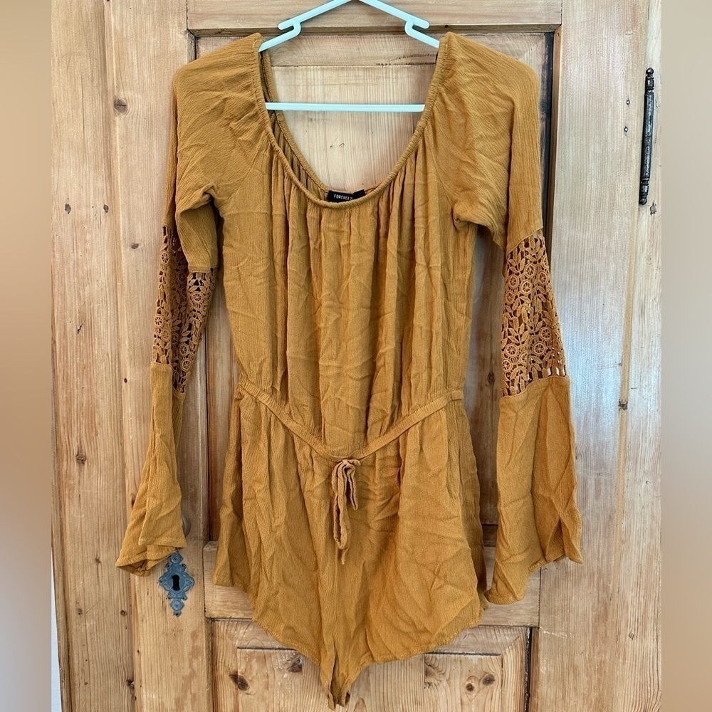 Forever 21 Romper Size Small/Medium Gold Y2K Fairycore
